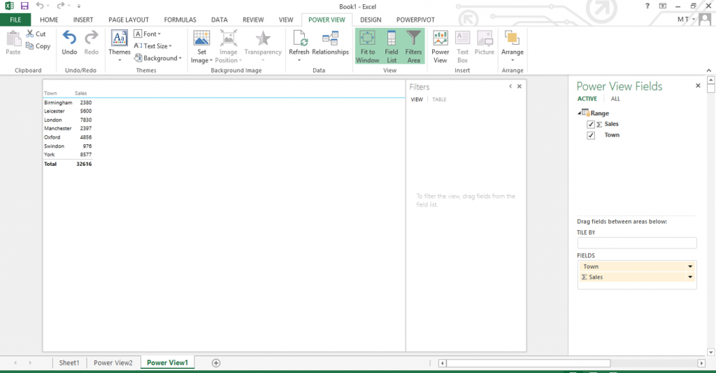 Excel 2013 PowerView