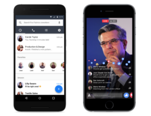 Facebook have recently launched Facebook Workplace. This image shows how the new channel will display on smartphones.