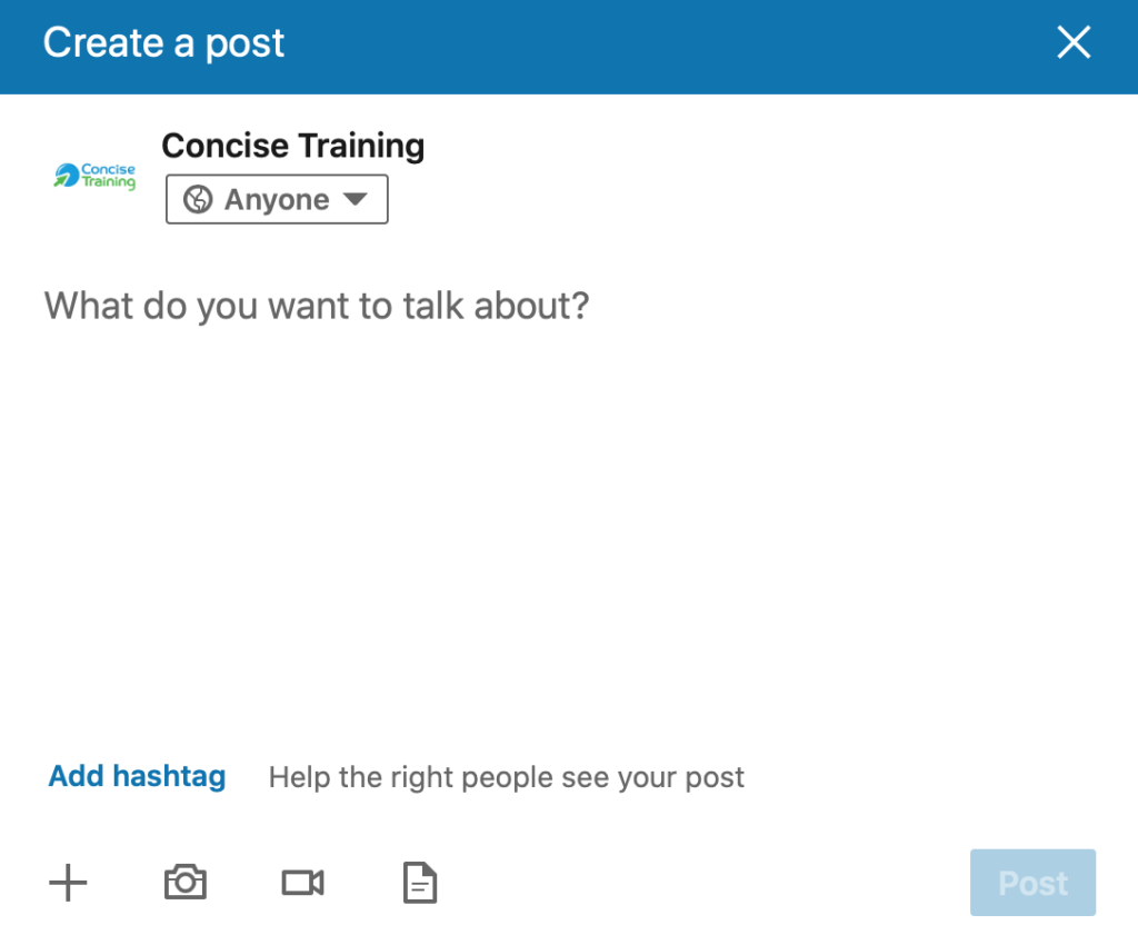 You start by creating a post on LinkedIn. 